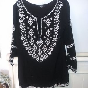 Cotton embellished tunic
